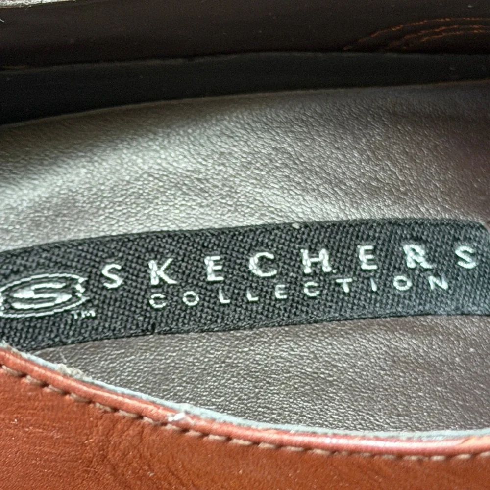 Skechers Brown Leather Chunky Square Toe Oxford Shoes Mens 7.5 Y2K Academia Prep